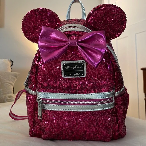 Loungefly Bags Loungefly Disney Parks Sequin Back Pack Imagination Pink Poshmark